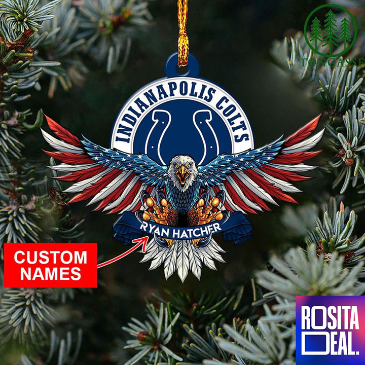 NFL Indianapolis Colts Christmas American US Eagle Ornament
