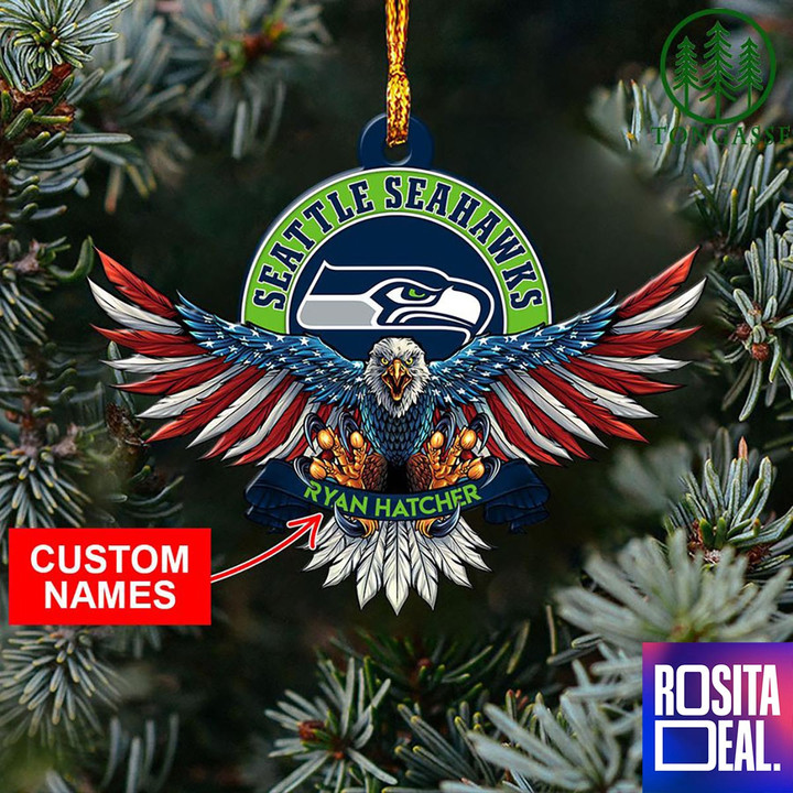 NFL Seattle Seahawks Christmas American US Eagle Ornament