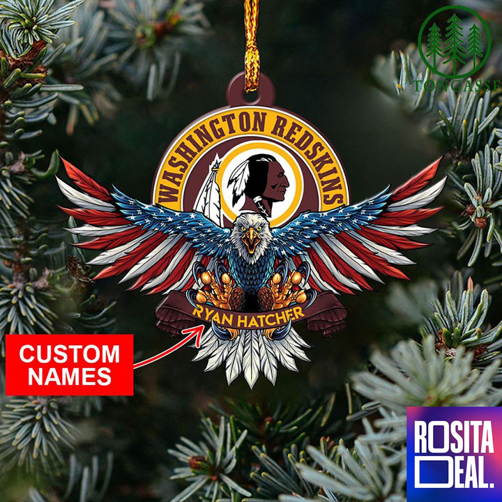 NFL Washington Redskins Christmas American US Eagle Ornament