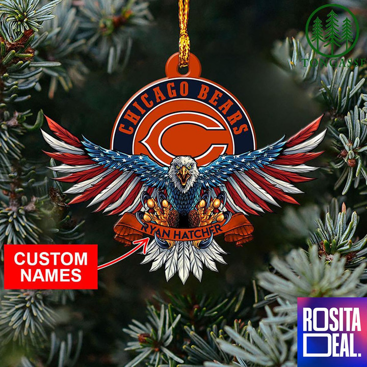NFL Chicago Bears Christmas American US Eagle Ornament