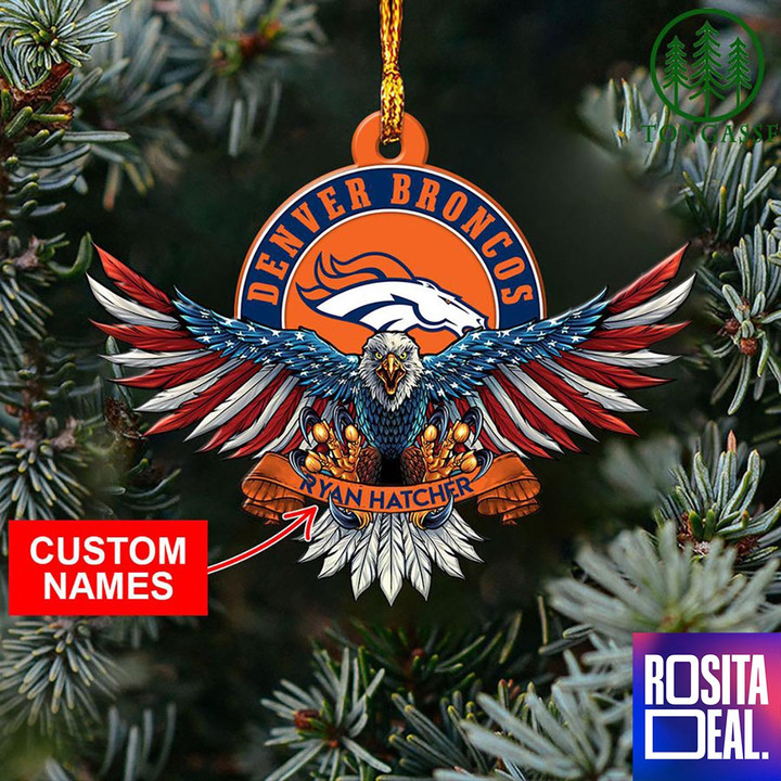 NFL Denver Broncos Christmas American US Eagle Ornament