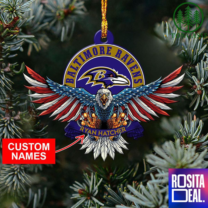 NFL Baltimore Ravens Christmas American US Eagle Ornament