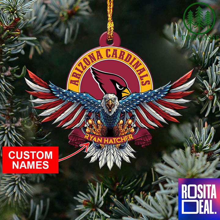NFL Arizona Cardinals Christmas American US Eagle Ornament