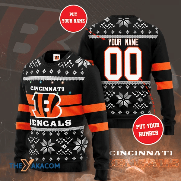 PERSONALIZED Cincinnati Bengals UGLY CHRISTMAS SWEATER CB92218