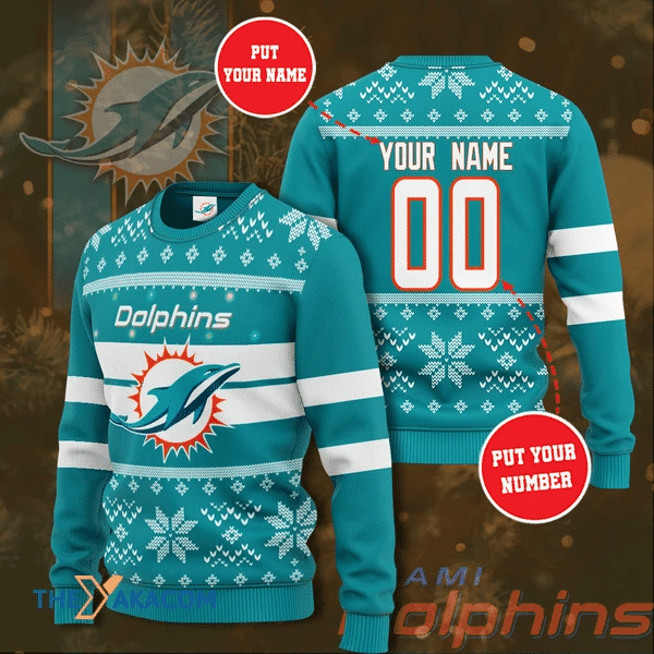 PERSONALIZED Miami Dolphins UGLY CHRISTMAS SWEATER DP92822