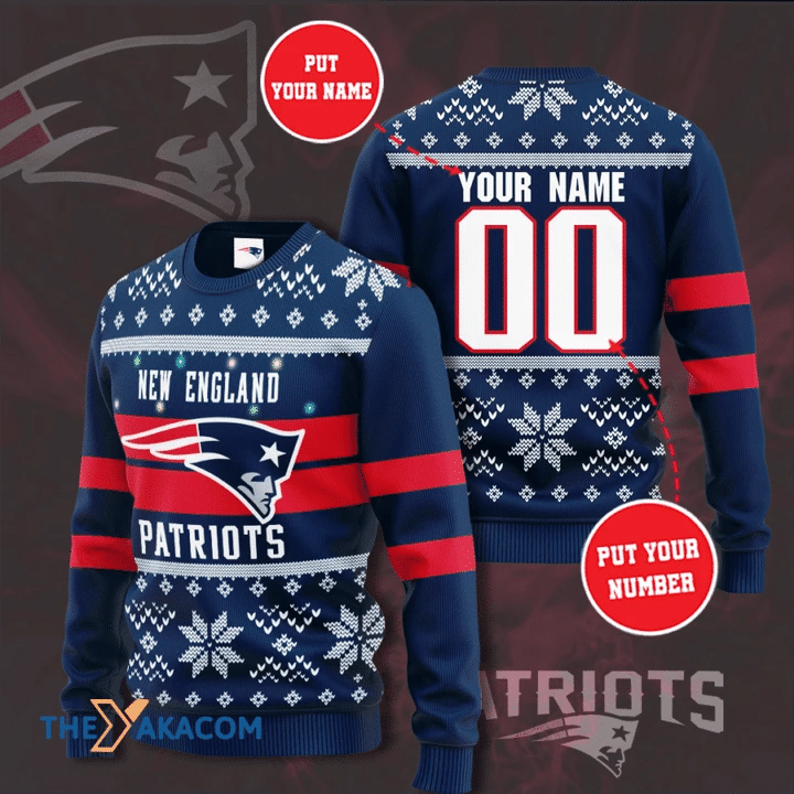 PERSONALIZED New England Patriots UGLY CHRISTMAS SWEATER PTO96619