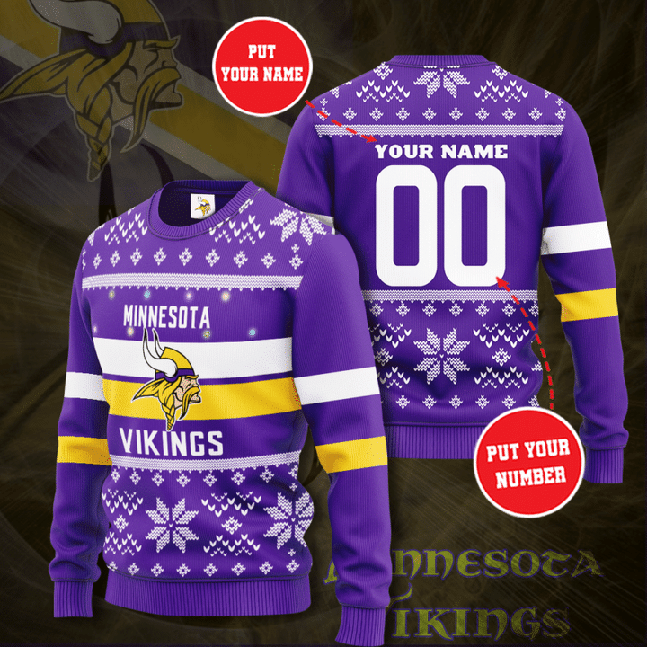 PERSONALIZED Vikings UGLY CHRISTMAS SWEATER VK5677