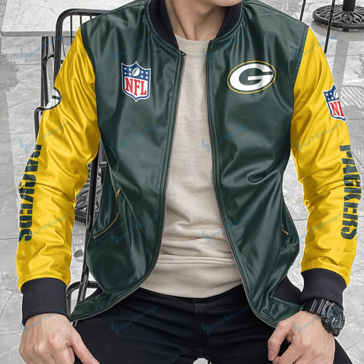 Green Bay Packers Comfortable & Casual Synthetic Leather Coat 154