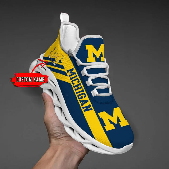 Michigan Wolverines Personalized Max Soul Sneakers MC219