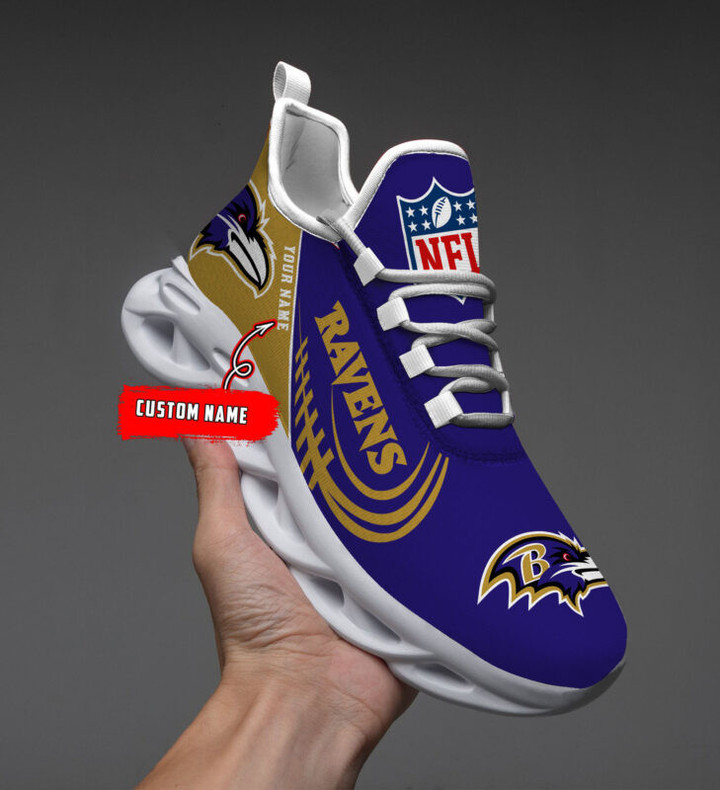 Custom Name – Baltimore Ravens -PERSONALIZED MAX SOUL SHOES