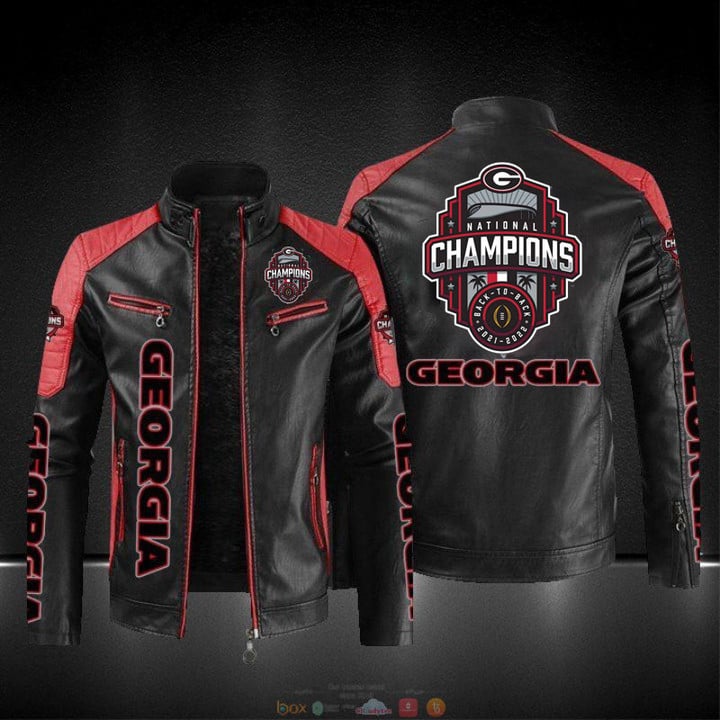 National Champions Georgia Georgia Bulldogs block leather jacket BD892