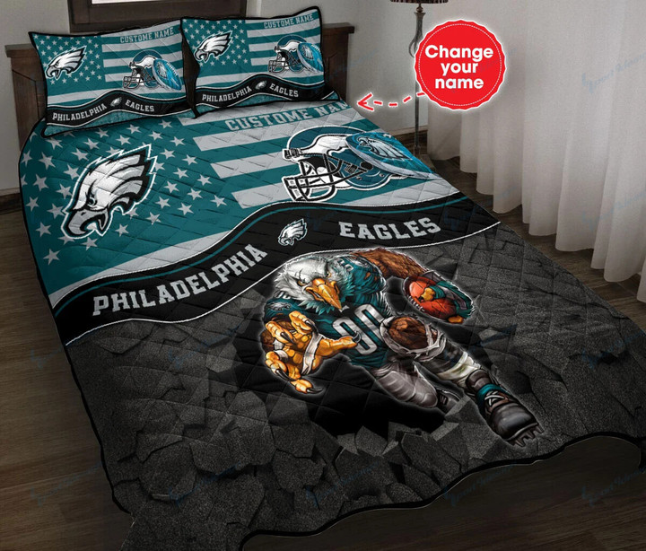 Philadelphia Eagles Personalized Quilt Set BG26