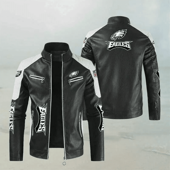 Philadelphia eagles block leather jacket EAG2102