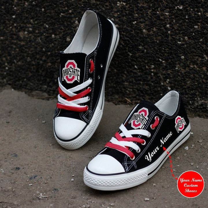 NCAAF Ohio State Buckeyes (Your Name) Low Top Canvas Shoes Nicegift CSL-S1N7