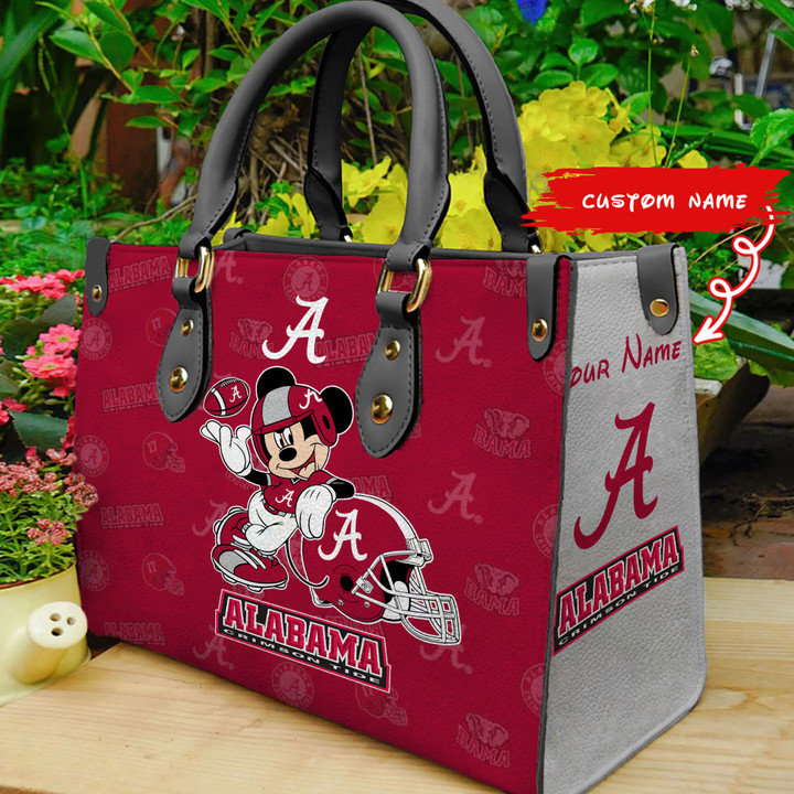 NCAAF Alabama Crimson Tide Mickey Mouse (Your Name) Women 3D Small Handbag Nicegift WSH-D4I8