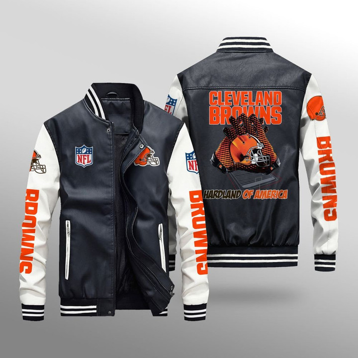 Cleveland Browns Leather Bomber Jacket BG40