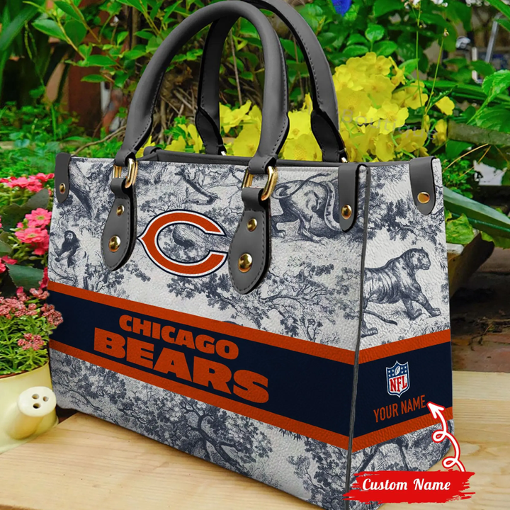 Chicago Bears Personalized Leather Hand Bag BB331