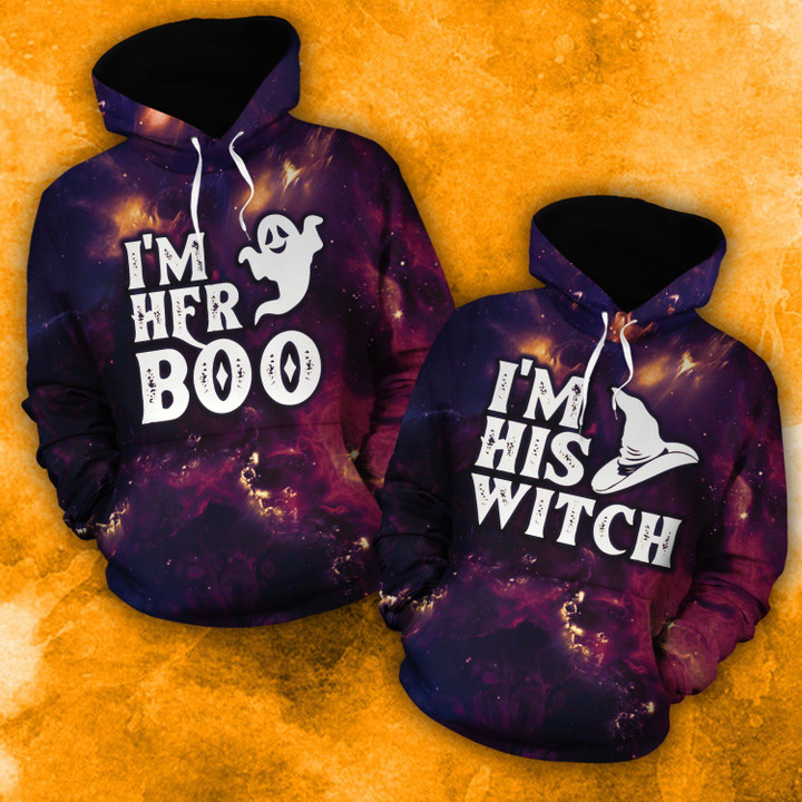 Boo And Witch - Couple Hoodie