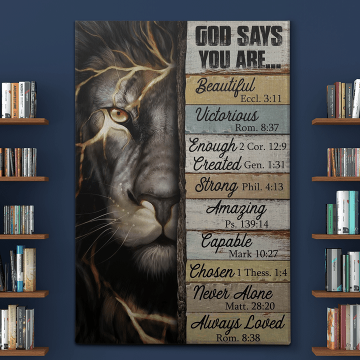 God says you are amazing and strong Canvas