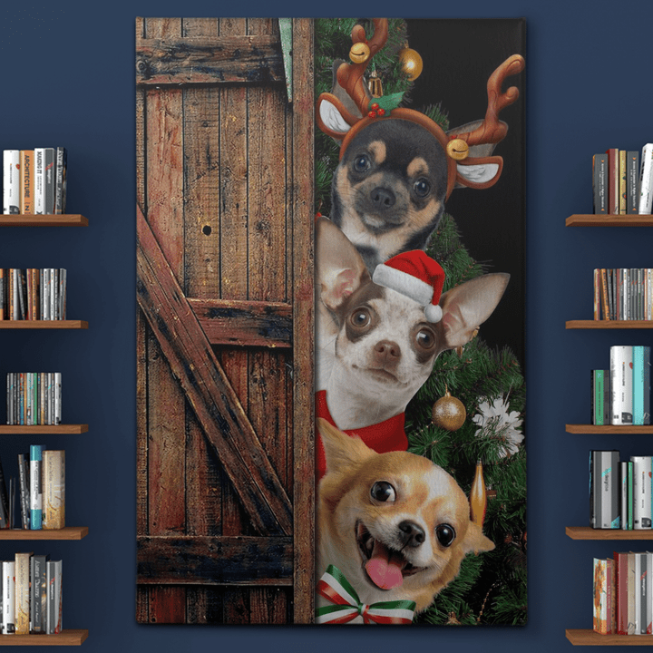 Chihuahua - Here to welcome Christmas Canvas