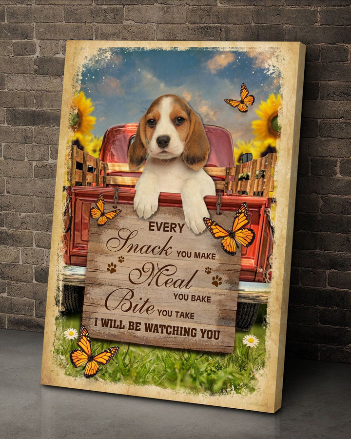 Beagle - Every snack you make Canvas