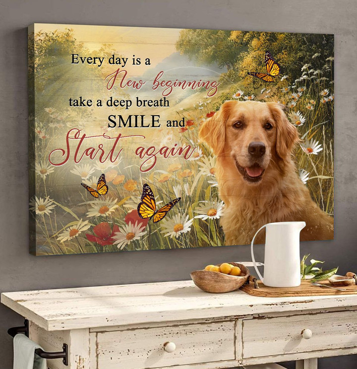 Golden Retriever - Smile and start again Canvas