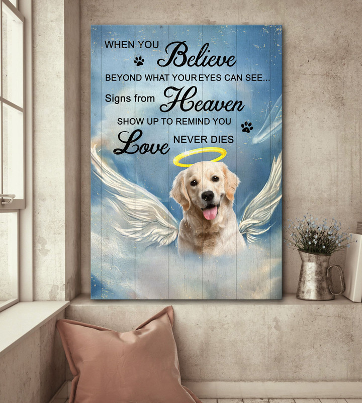 Golden Retriever - Love never dies 2 Canvas