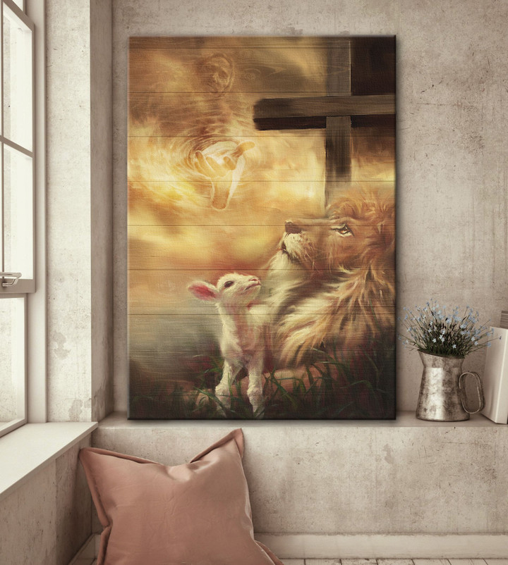Jesus - Beautiful lion and lamb Canvas
