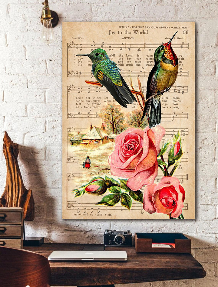 Beautiful Hummingbird and a sheet music Canvas