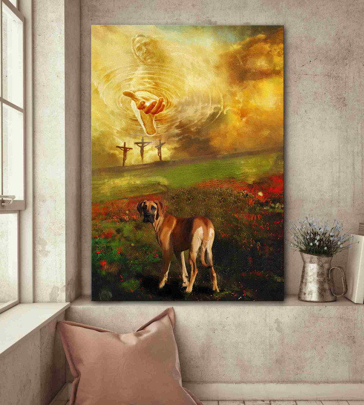 Jesus and Great Dane - To the beautiful world Canvas