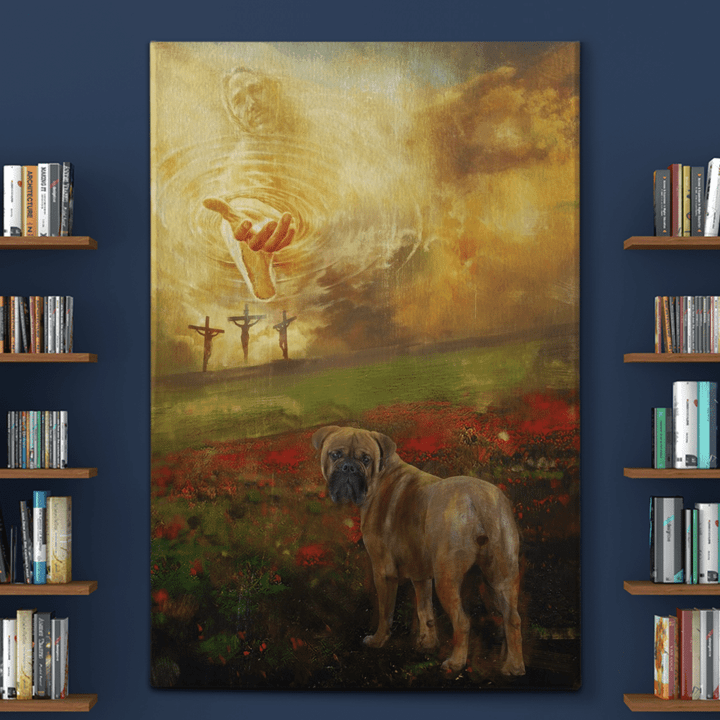 Jesus and English Mastiff - To the beautiful world Canvas