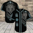 Viking's Bear Pattern Nordic Culture Baseball Shirt