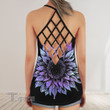 Suicide i wear teal and purple for someone Criss-Cross Open Back Cami Tank Top