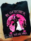 Breast Cancer Awareness Cat  In October We Wear Pink Graphic Unisex T Shirt, Sweatshirt, Hoodie Size S - 5XL