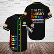 Personalized Custom Name Human LGBT Baseball Tee Jersey Shirt