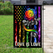 Rose Rainbow Flag Love Is Love Lgbt Pride Month Garden Flag, House Flag