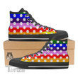 Rainbow Color Lgbt Polka Dot Print Pattern  Unisex High Top Canvas Shoes