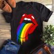 LGBT Lip Rainbow Pride Lesbian Gay Pride Graphic Unisex T Shirt, Sweatshirt, Hoodie Size S - 5XL