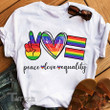 Peace Love Equality LGBT Pride Graphic Unisex T Shirt, Sweatshirt, Hoodie Size S - 5XL