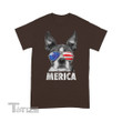 Boston Terrier 4th of July Merica Men Women USA Flag 4th of July Graphic Unisex T Shirt, Sweatshirt, Hoodie Size S - 5XL