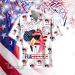 American Flag Flamingo 4th of July Tropical Tropical Red And Blue Floral All Over Printed Hawaiian Shirt Size S - 5XL