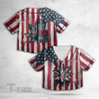Weed American Patriot God Rolled Me Crop Top Baseball Shirt