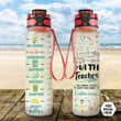 Personalized Math Teacher Back To School Water Tracker Bottle Size 32 Oz