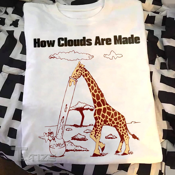 Smoking Giraffe How Cloud Are Made Graphic Unisex T Shirt, Sweatshirt, Hoodie Size S - 5XL