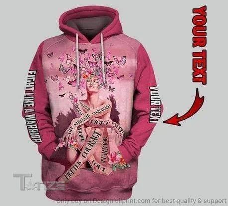 Breast cancer fight like a girl custom name 3D All Over Printed Shirt, Sweatshirt, Hoodie, Bomber Jacket Size S - 5XL