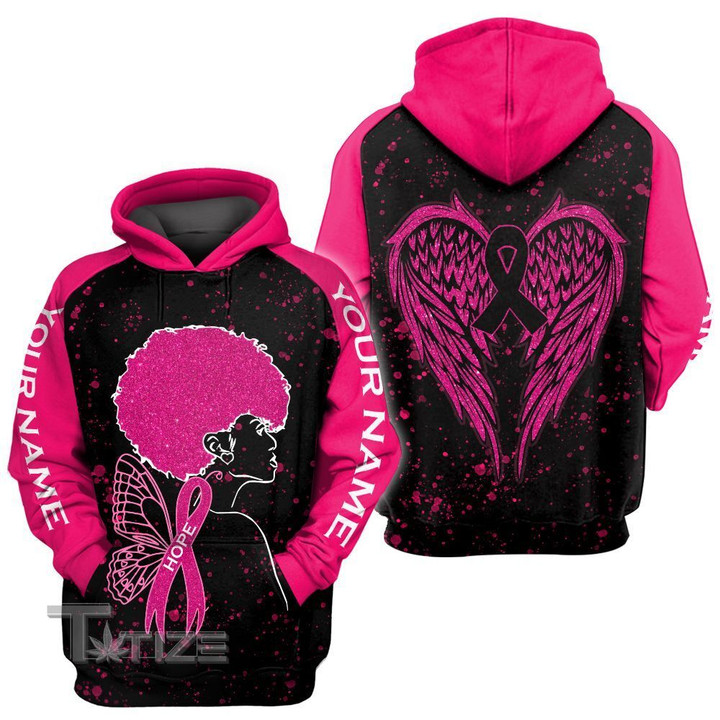Breast cancer Black wings custom name 3D All Over Printed Shirt, Sweatshirt, Hoodie, Bomber Jacket Size S - 5XL