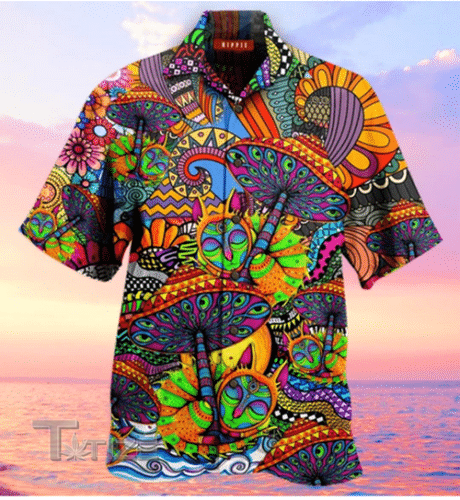 Mushroom Psychedelic Color Hawaiian Shirt