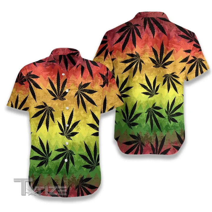 Weed Leaf Marijuana Rasta  Hawaiian Shirt