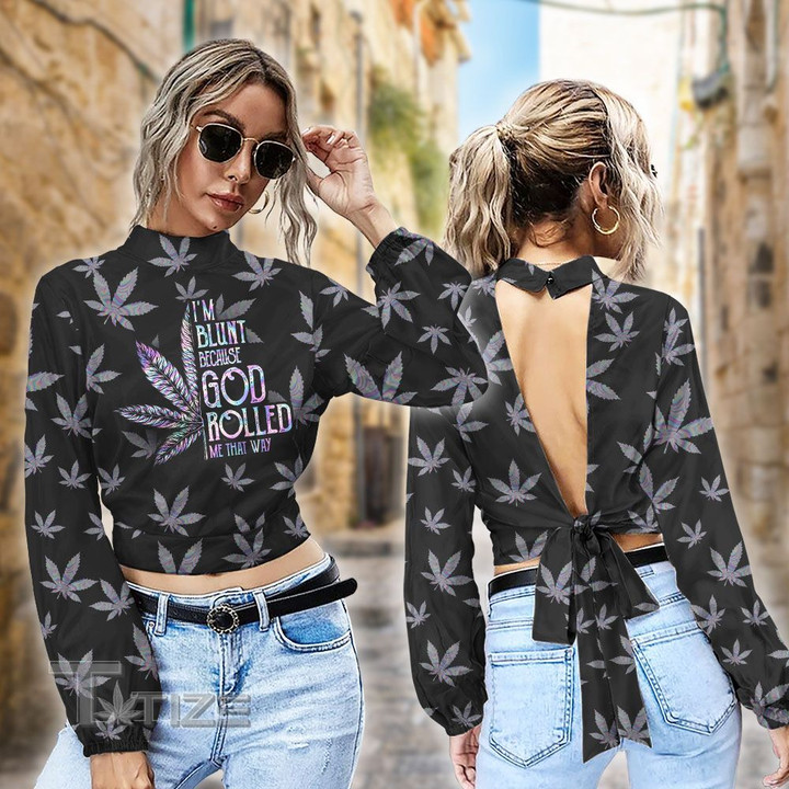 Hologram Weed I'm Blunt Because God Rolled Me That Way Long Sleeve Tank top