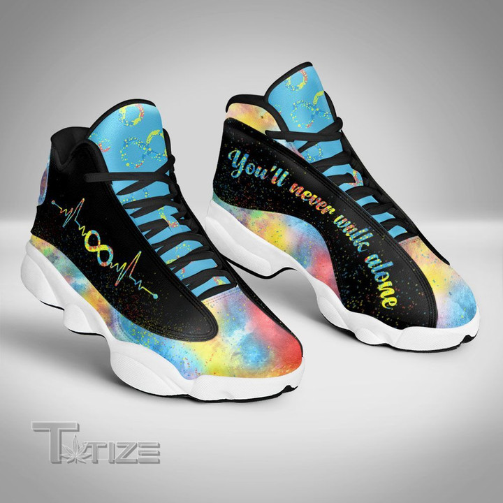 Autism Infinity You'll Never Walk Alone 13 Sneakers XIII Shoes